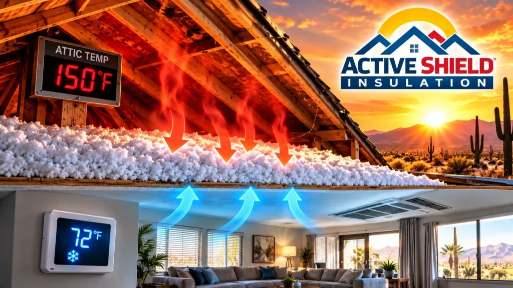 Arizona attic insulation helping reduce heat transfer in a home