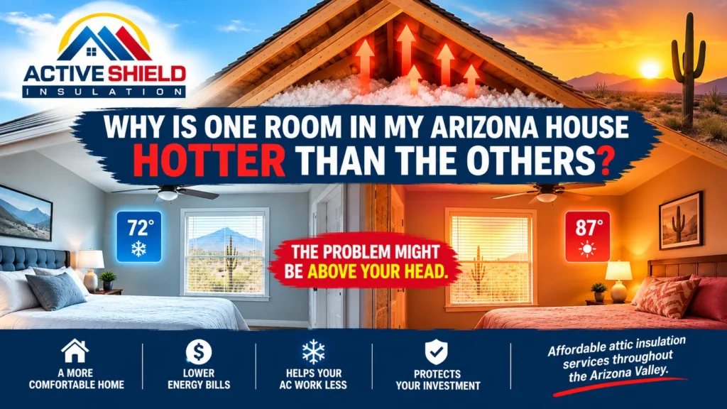 One room hotter than others due to attic insulation in an Arizona home
