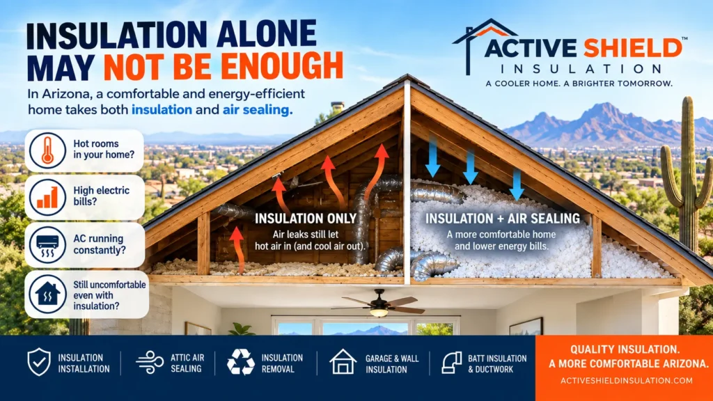 Attic insulation and air sealing in an Arizona home