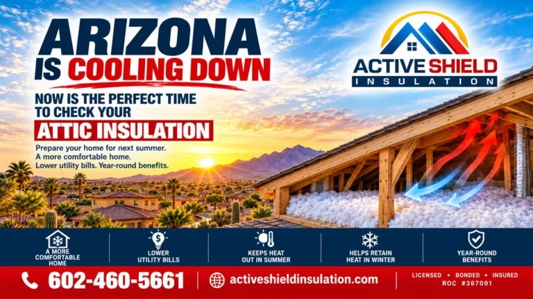 Attic insulation inspection in an Arizona home before the next summer heat