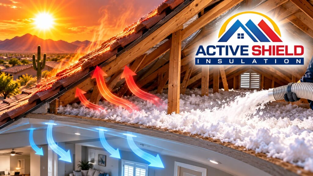 Attic insulation depth and coverage in an Arizona home