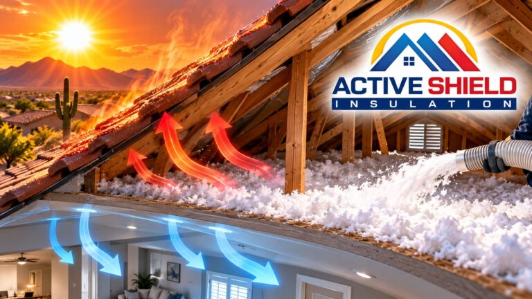 Attic insulation depth and coverage in an Arizona home