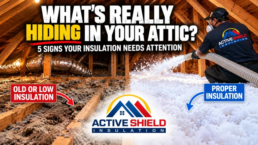 Arizona attic with uneven insulation and visible ceiling joists