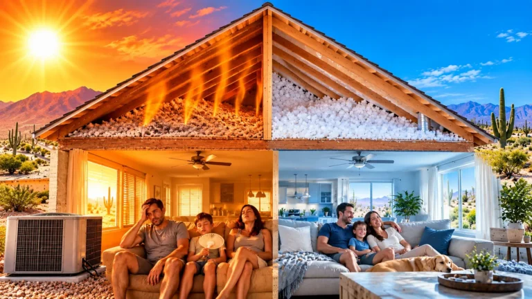 Attic insulation helping control heat transfer in an Arizona home